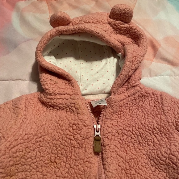 Carter’s Pink Sherpa Pram Size - 3 months - Picture 2 of 4